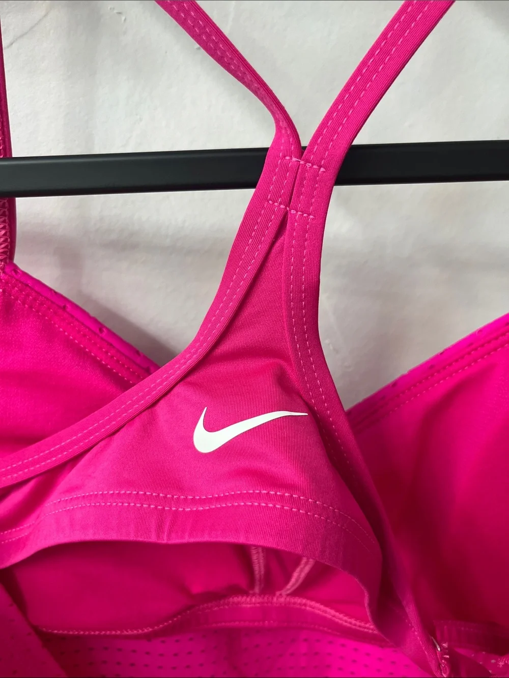 Nike- Hot Pink, Racerback Mesh Tankini Top W/ Integrated Padded Sports Bra. New!